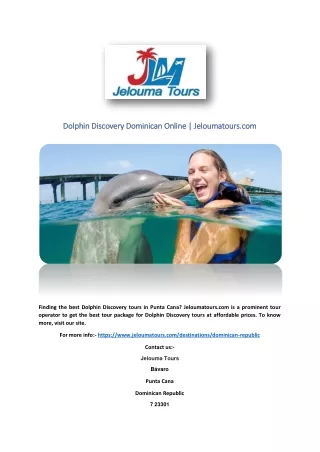 Dolphin Discovery Dominican Online | Jeloumatours.com