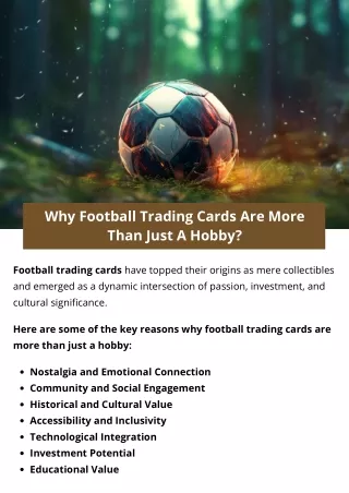 Why Football Trading Cards Are More Than Just A Hobby?