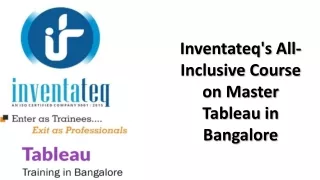 Best Tableau course in Bangalore with inventateq institute