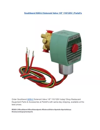 Southbend 9265-2 Solenoid Valve 1/8" 110/120V | PartsFe