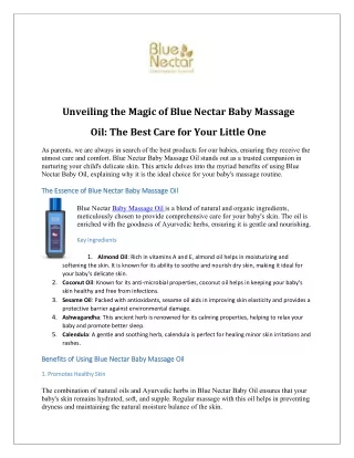 Buy the Greatest Baby Massage Oil with Organic Ghee