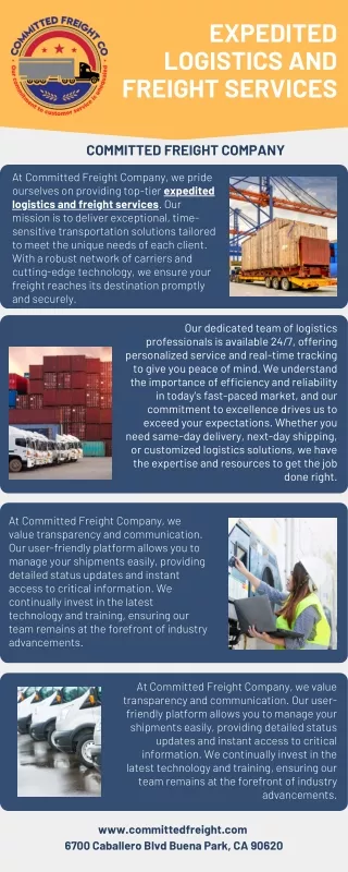 Expedited Logistics And Freight Services