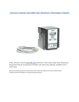 Johnson Controls A421ABC-02C Electronic Thermostat _ PartsFe