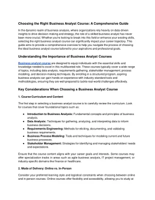 Choosing the Right Business Analyst Course_ A Comprehensive Guide