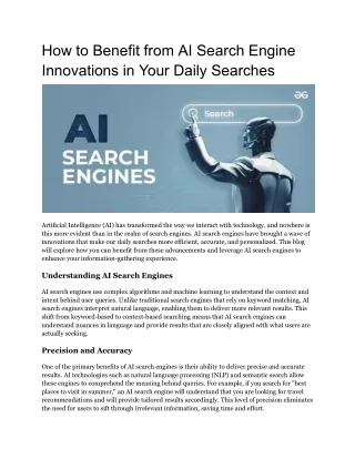 How to Benefit from AI Search Engine Innovations in Your Daily Searches