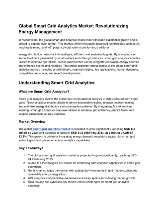 Global Smart Grid Analytics Market_ Revolutionizing Energy Management