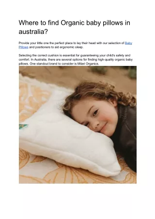 Where to find Organic baby pillows in australia?