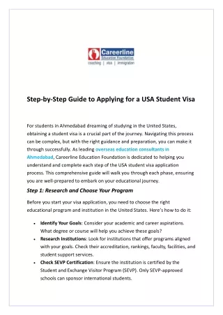 Step-by-Step Guide to Applying for a USA Student Visa