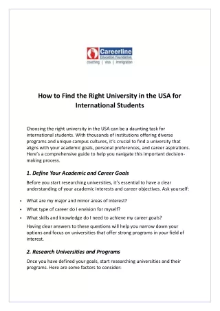 How to Find the Right University in the USA for International Students