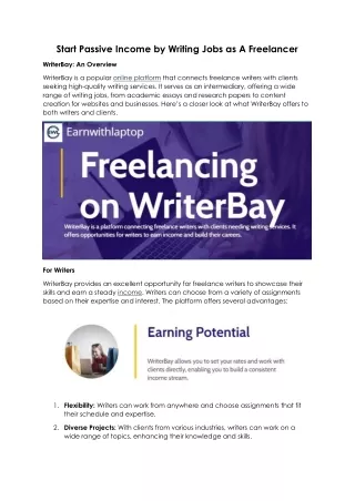 Start Passive Income by Writing Jobs as A Freelancer