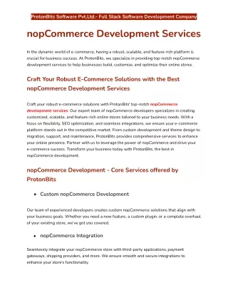 nopCommerce Development Company | Hire nopCommerce Developers