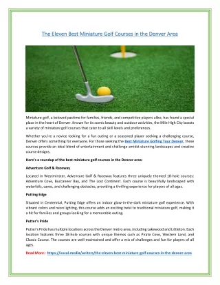 The Eleven Best Miniature Golf Courses in the Denver Area