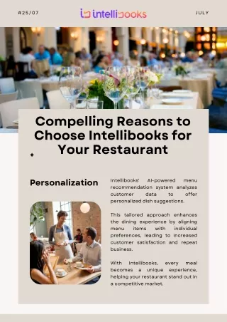 Transforming the Restaurant Industry WITH iNTELLIBOOKS