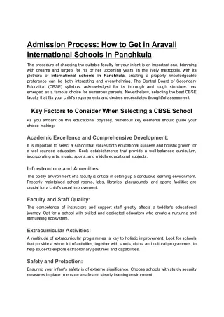 Admission Process_ How to Get in Aravali International Schools in Panchkula