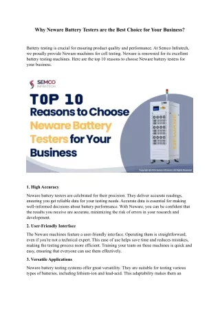 Why Neware Battery Testers are the Best Choice for Your Business?