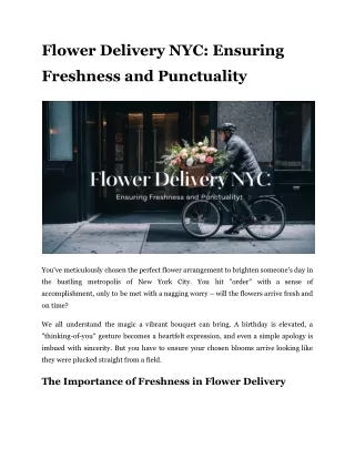 Flower Delivery NYC_ Ensuring Freshness and Punctuality