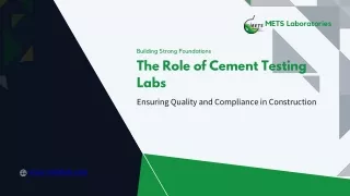 The Role of Cement Testing labs