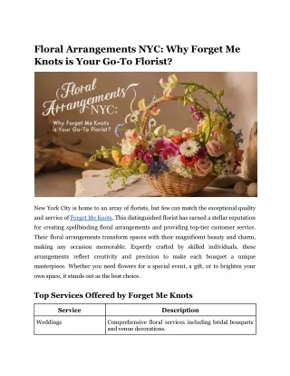 Floral Arrangements NYC_ Why Forget Me Knots is Your Go-To Florist