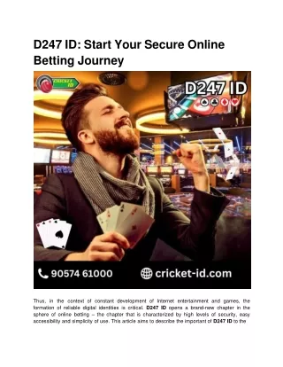 Secure Your D247 ID for Peaceful Online Betting