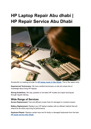 HP Laptop Repair Abu dhabi _ HP Repair Service Abu Dhabi