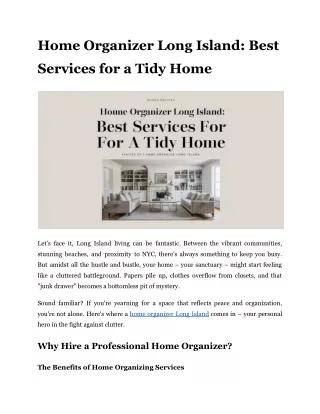 Home Organizer Long Island_ Best Services for a Tidy Home