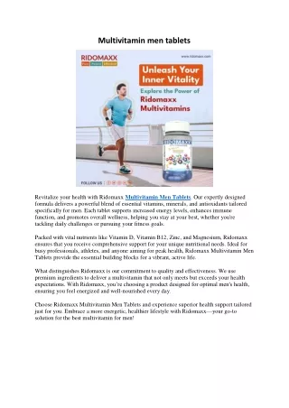 Multivitamin men tablets