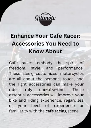 Enhance Your Cafe Racer: Accessories You Need to Know About