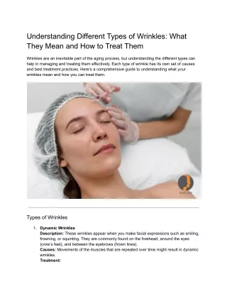 Understanding Different Types of Wrinkles: What They Mean and How to Treat Them