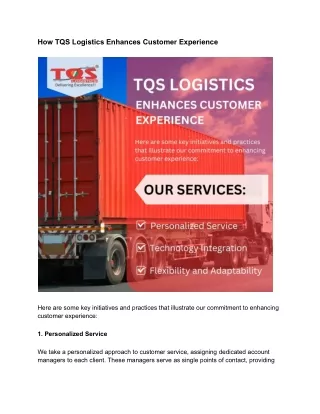 How TQS Logistics Enhances Customer Experience