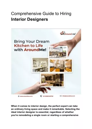 Comprehensive Guide to Hiring Interior Designers