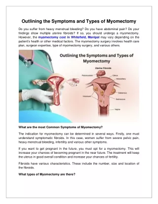 Outlining the Symptoms and Types of Myomectomy