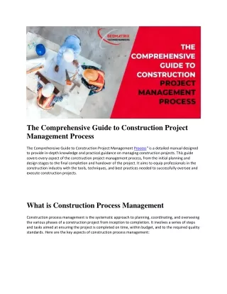 The Comprehensive Guide to Construction Project Management Process