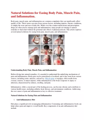 Natural Solutions for Easing Body Pain