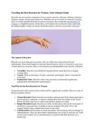 Best Bracelets for Women