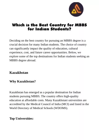 Which is the Best Country for MBBS for Indian Students?