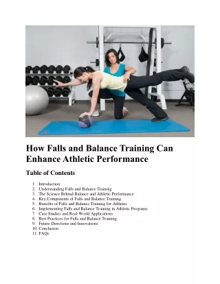 How Falls and Balance Training Can Enhance Athletic Performance