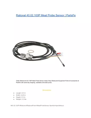 Rational 40.02.100P Meat Probe Sensor  PartsFe
