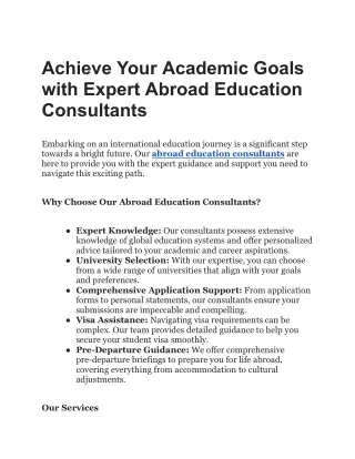 Abroad Education Consultants