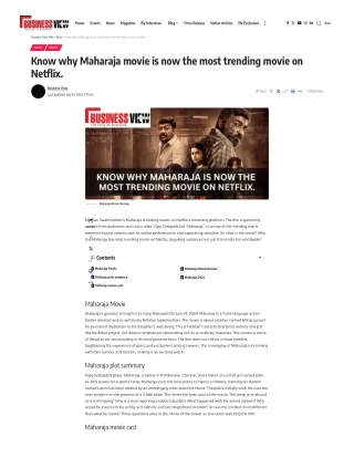 Know why Maharaja is now the most trending movie on Netflix.