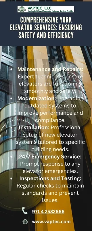 Comprehensive York Elevator Services Ensuring Safety and Efficiency