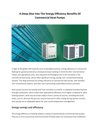 A Deep Dive Into The Energy Efficiency Benefits Of Commercial Heat Pumps