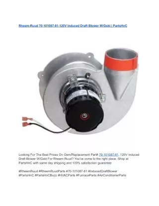 Rheem-Ruud 70-101087-81-120V Induced Draft Blower W_Gskt _ PartsHnC