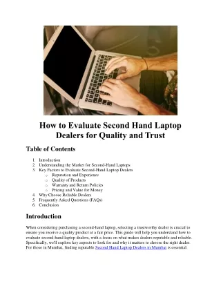 How to Evaluate Second Hand Laptop Dealers for Quality and Trust- JK Technology