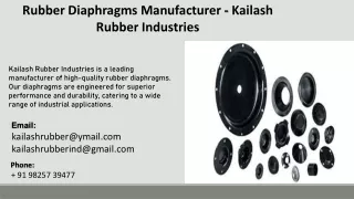 Rubber Diaphragms Manufacturer  - Kailash Rubber Industries