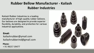 Rubber Bellow Manufacturer - Kailash Rubber Industries