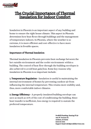 The Crucial Importance of Thermal Insulation for Indoor Comfort