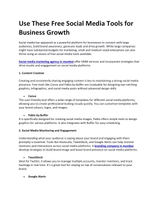 Use These Free Social Media Tools for Business Growth