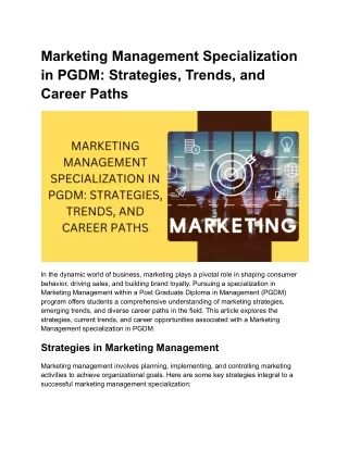 Marketing Management Specialization in PGDM_ Strategies, Trends, and Career Paths