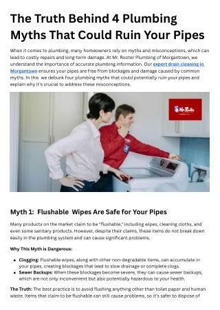 The Truth Behind 4 Plumbing Myths That Could Ruin Your Pipes