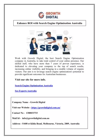 Enhance ROI with Search Engine Optimisation Australia